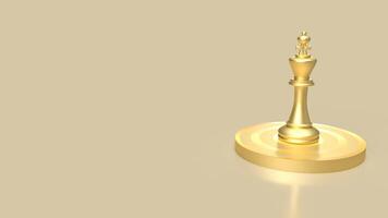The gold king chess on bulleye target for Business concept 3d rendering. photo