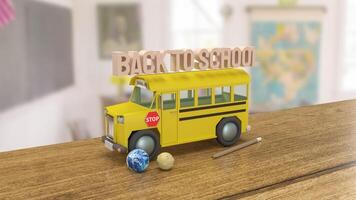 The School bus for Back to school concept 3d rendering. photo