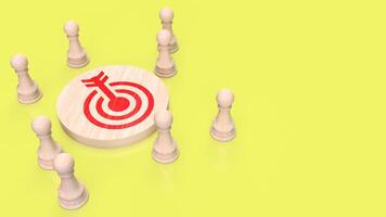 The target and chess for Business concept 3d rendering. photo