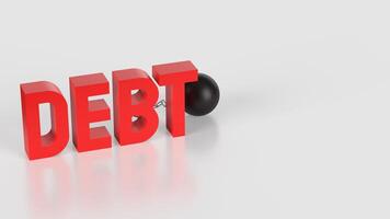 The red text Debt for Business concept 3d rendering. photo
