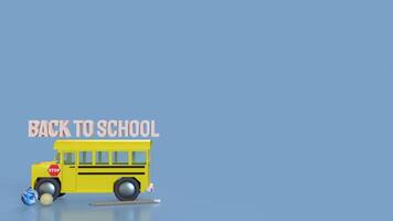 The School bus for Back to school concept 3d rendering. photo