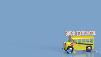 The School bus for Back to school concept 3d rendering. photo