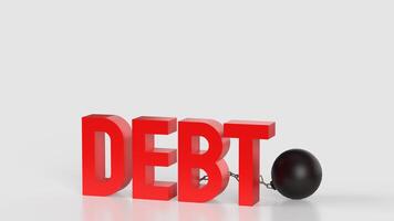 The red text Debt for Business concept 3d rendering. photo