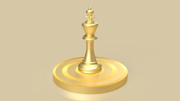 The gold king chess on bulleye target for Business concept 3d rendering. photo