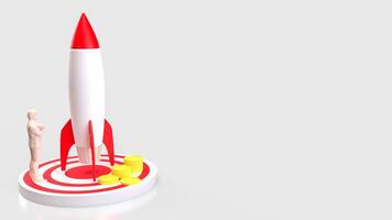 The Rocket for Business or Startup concept 3d rendering. photo