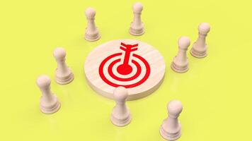 The target and chess for Business concept 3d rendering. photo