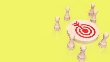 The target and chess for Business concept 3d rendering. photo
