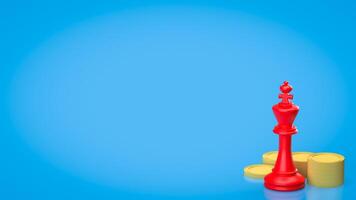 The King Chess for strategy or Business concept 3d rendering. photo