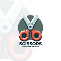 Flat design pair of scissors with rounded edges vector