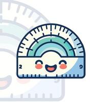 Flat design ruler with smiling face vector