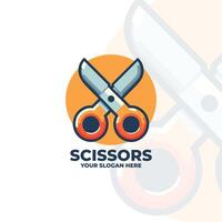 Flat design pair of scissors with rounded edges vector
