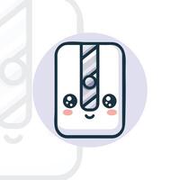 Cute flat design sharpener with a smiling face vector