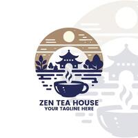 Zen Tea Logo Branding Design vector