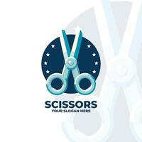 Flat design pair of scissors with rounded edges vector