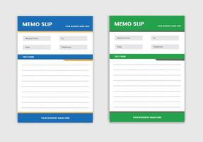 modern and professional minimal business invoice memo slip template format Pro vector