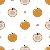 Seamless pattern with apple and apple halves. For fabric, wrapping, cards, textile, wallpaper, apparel. Isolated cartoon illustration in flat style on white background. vector