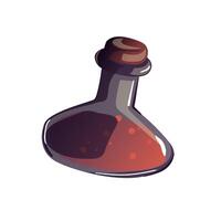 Witchcraft potion bottle. boho mystical illustration. Bottle silhouette with magic elixir or poison. Occult symbol. Alchemy design element. Esoteric mystic poster. vector
