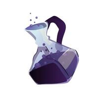 Witchcraft potion bottle. boho mystical illustration. Bottle silhouette with magic elixir or poison. Occult symbol. Alchemy design element. Esoteric mystic poster. vector