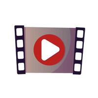 illustration of movie player icon in form of computer screen. vector