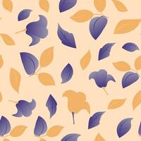 seamless pattern with striped leaves. Elegant floral background in minimalistic linear style. Trendy line art design element. illustration. vector