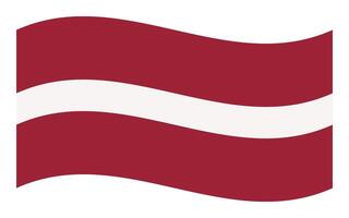 Wavy flag of Latvia, isolated on clean background. Flag of the Republic of Latvia vector