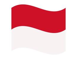 Wavy flag of Monaco, isolated on clean background. Flag of the Principality of Monaco vector