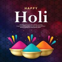 Illustration of abstract colorful Happy Holi background card design for color festival of India celebration greetings vector