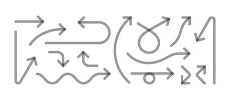 Set arrow sign icons . Black arrows in different directions with multiplier effect. Modern, clean, and minimalist design vector