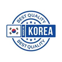 made in Korea with flag. for logo design, seal, tag, badge, sticker, emblem, symbol, product package, etc. vector