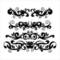 elongated floral ornament surrounded on a white background, carved ornament vector
