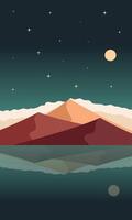 minimal style of abstract mountains poster illustration design vector