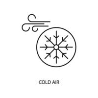 cold air concept line icon. Simple element illustration. cold air concept outline symbol design. vector
