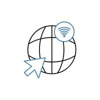 internet concept line icon. Simple element illustration. internet concept outline symbol design. vector