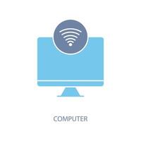 computer concept line icon. Simple element illustration. computer concept outline symbol design. vector