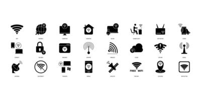 Wifi icons set. Set of editable stroke icons.Set of Wifi vector