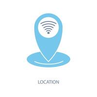 location concept line icon. Simple element illustration.location concept outline symbol design. vector