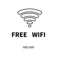 free wifi concept line icon. Simple element illustration.free wifi concept outline symbol design. vector