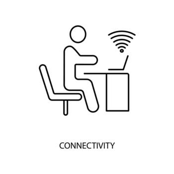 conectividad concepto línea icono. sencillo elemento ilustración. conectividad concepto contorno símbolo diseño. vector