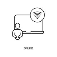 online concept line icon. Simple element illustration. online concept outline symbol design. vector