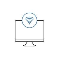 computer concept line icon. Simple element illustration. computer concept outline symbol design. vector