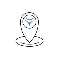 location concept line icon. Simple element illustration.location concept outline symbol design. vector