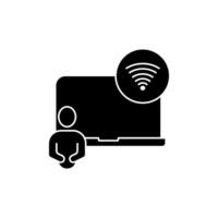 online concept line icon. Simple element illustration. online concept outline symbol design. vector