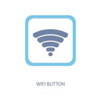 wifi button concept line icon. Simple element illustration.wifi button concept outline symbol design. vector