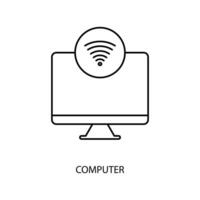 computer concept line icon. Simple element illustration. computer concept outline symbol design. vector