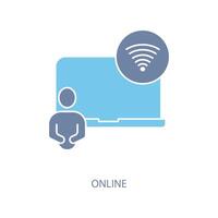 online concept line icon. Simple element illustration. online concept outline symbol design. vector