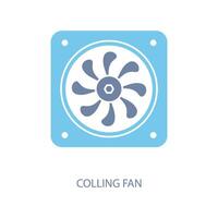 colling fan concept line icon. Simple element illustration. colling fan concept outline symbol design. vector