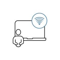 online concept line icon. Simple element illustration. online concept outline symbol design. vector