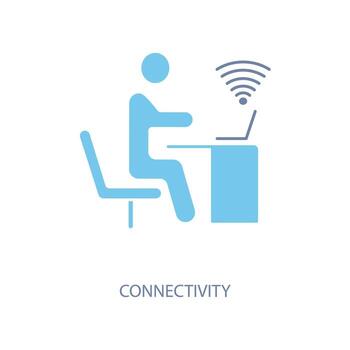 conectividad concepto línea icono. sencillo elemento ilustración. conectividad concepto contorno símbolo diseño. vector