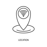 location concept line icon. Simple element illustration.location concept outline symbol design. vector