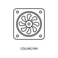 colling fan concept line icon. Simple element illustration. colling fan concept outline symbol design. vector